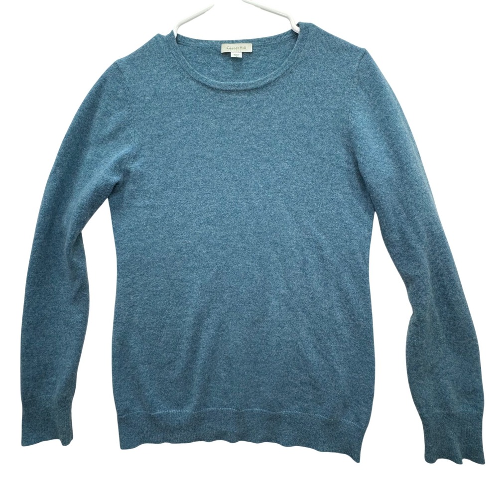 Garnet Hill Cashmere Sweater Womens S Blue Crewneck Long Sleeve Luxury soft